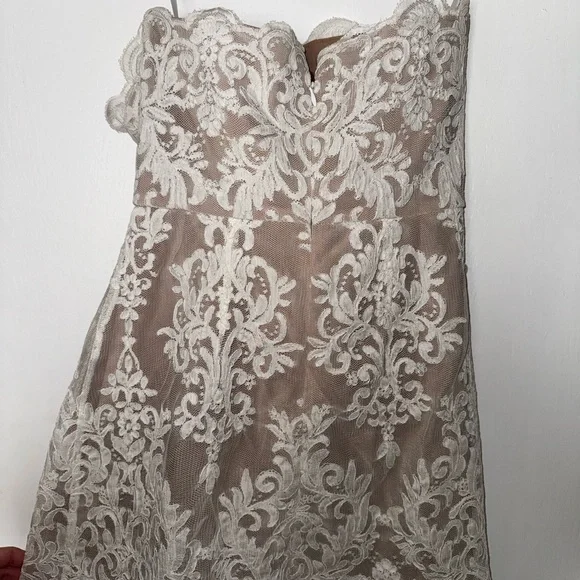 Stone Cold Fox Strapless White Lace Dress - Picture 9 of 13